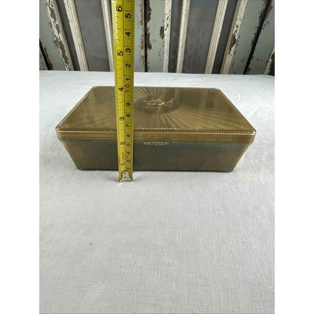 Vintage Gold Colored Plastic Box With Embossed Rose On Top - Picture 13 of 13